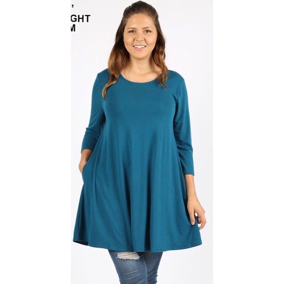 NWT Plus Size Teal Tunic - Picture 1 of 2